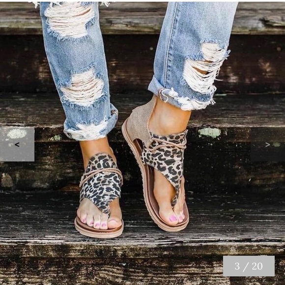 Shoes - Animal print Gladiator Sandals 7.5